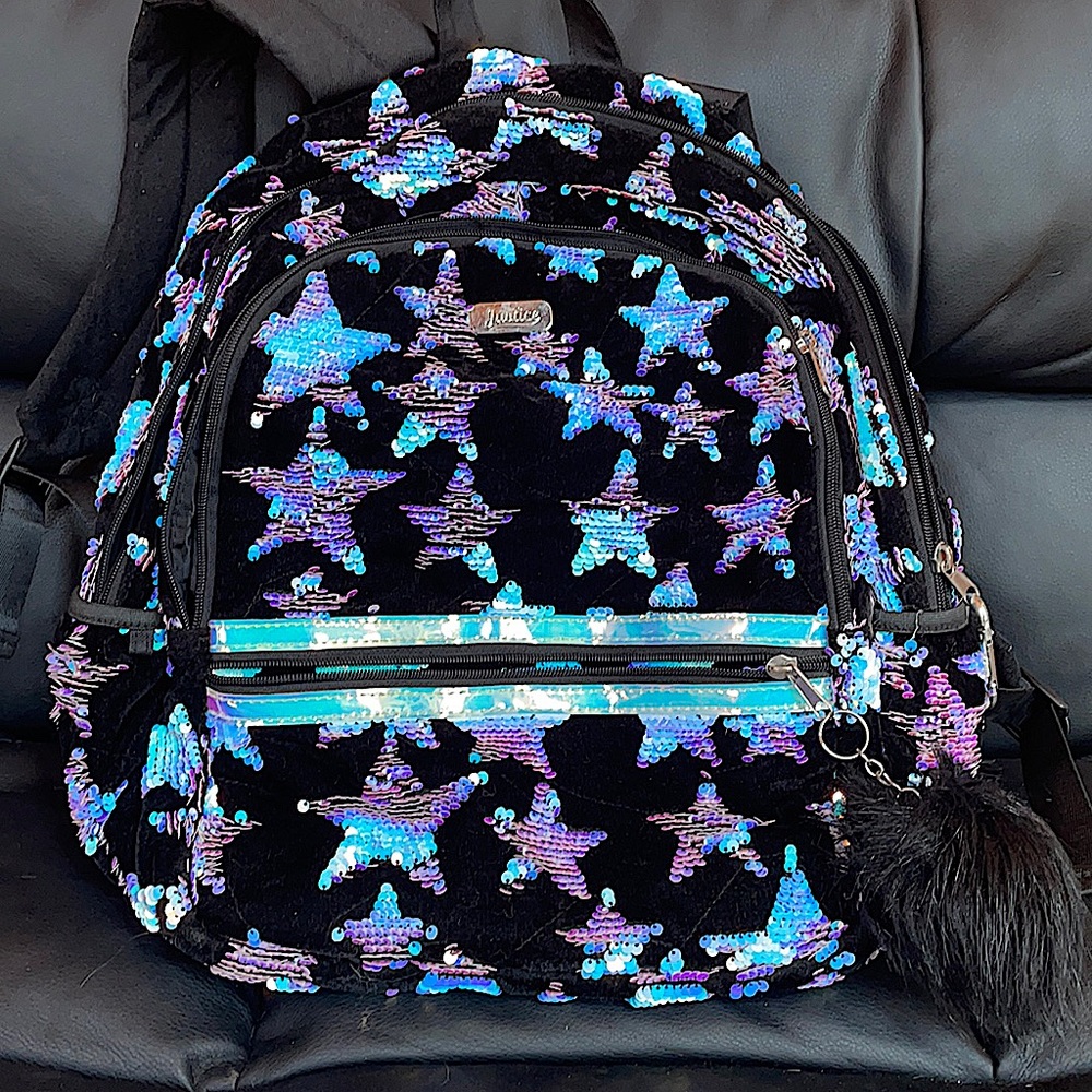 Justice school sequence backpack.